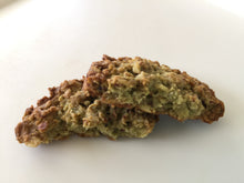 Load image into Gallery viewer, Crunchy Crispy Matcha Pecan Oatmeal Cookies, 12 cookies